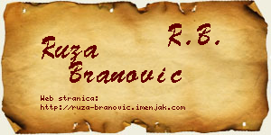 Ruža Branović vizit kartica